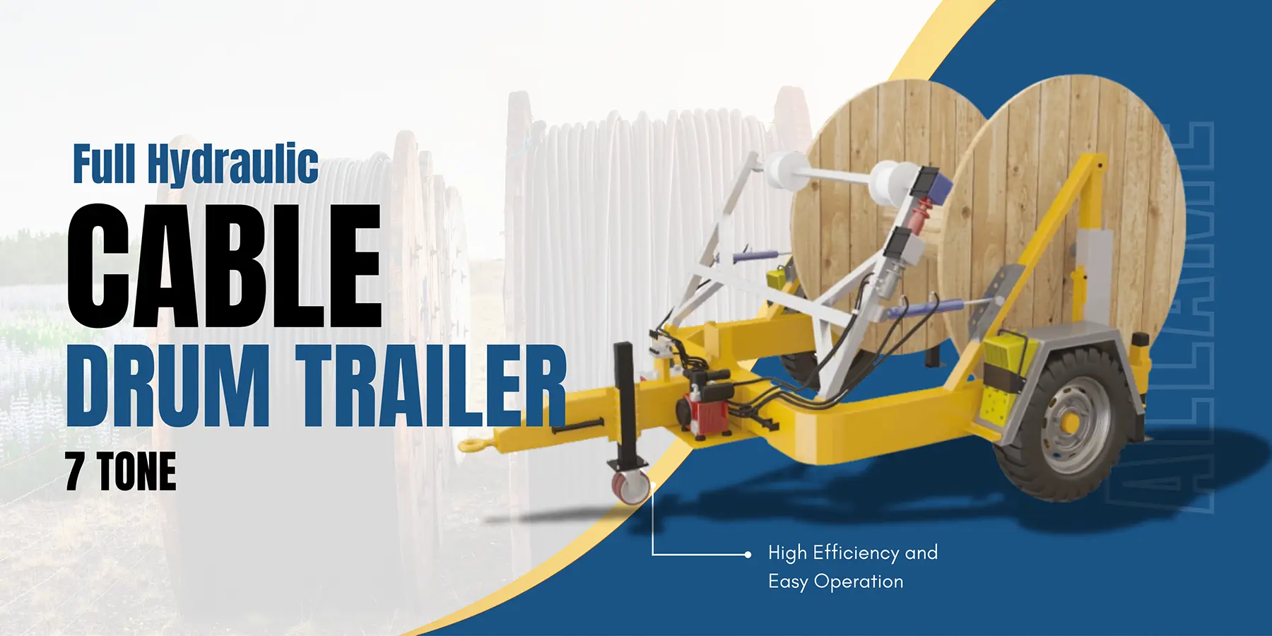 Full Hydraulic Cable Drum Trailer 7 Tons Full Hydraulic Cable Drum Trailer 7 Tons