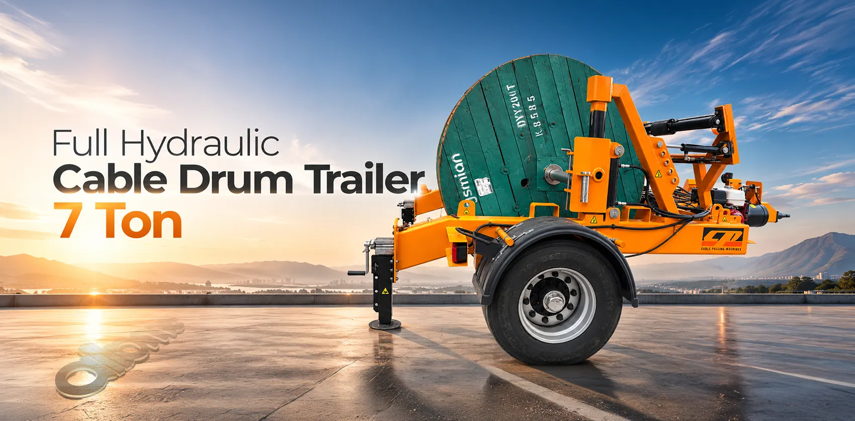 Full Hydraulic Cable Drum Trailer 7 Tons banner